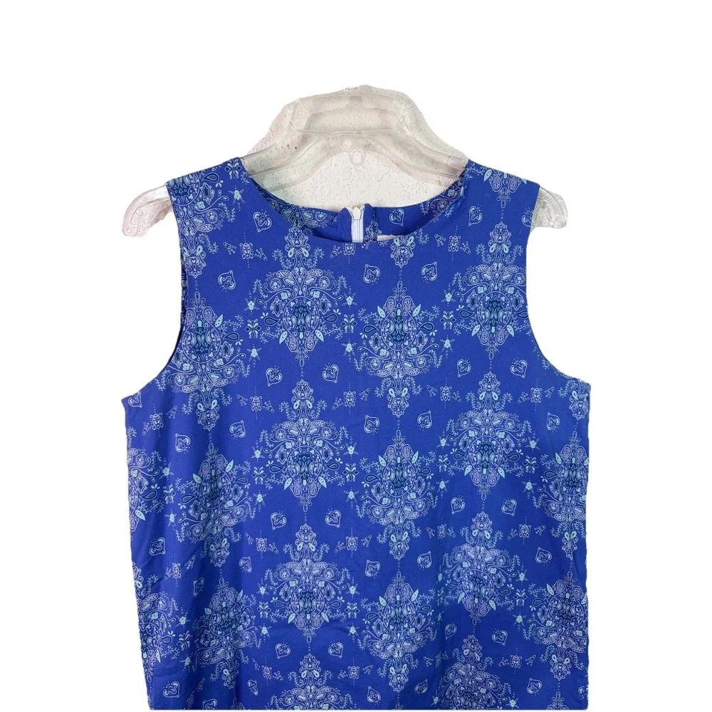 Vintage Kelly Kids Women Paisley Dress 14 Blue Beachy Bohemian Nautical Coastal‎